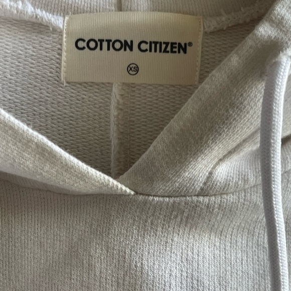 NWT Cotton Citizen 100% Cotton White Cropped Hoodie Size XS - Picture 4 of 10